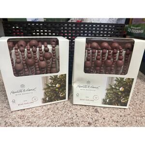 NEW Hearth & Hand w/ Magnolia Wood Bead Garland 2 sets